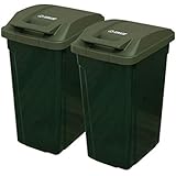 アスベル ゴミ箱 屋外 SPハンドル付 ダストボックス 45L グリーン 同色2個セット A6726 ｜ ごみ箱 おしゃれ キッチン 分別 ふた付き ロックつき アウトドアテイスト 屋内 外置き グリップ アースカラー