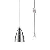 creatgeek Contemporary one-lightペンダントライトwith Stackedつや消しニッケル仕上げかさ CG9907