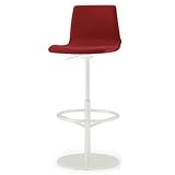 イトーキ ハイスツール FT 座面上下調節可タイプ 脚：W9 ホワイトW×張地：M5 ラズベリーレッド KFT-150GB-W9M5