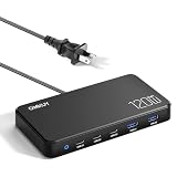 USB 充電器 Type-c 合計120W PD 急速充電器 5ポート【単ポート100W/GaN 採用/PPS&QC4+対応/2台ノートPC同時充電可/1.2Mケーブル】USB-C*3&USB-A*2 コンセントMacBook対応 スマホ充電器 PSE認証 パソコン/iPhone15/Galaxy/Android/タブレットなどその他機器(黒)