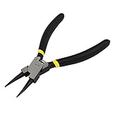 uxcell ノーズプライヤ 内部ストレートサークリッププライヤー 高炭素鋼製シルバートーン 125mm長さ