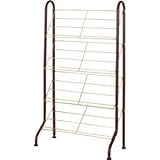 シューズラック(靴立て) スチール スリム 【8足まで収納可】 幅54cm ブラウン