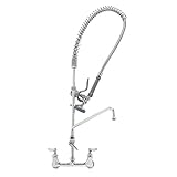 T&S Brass B-0133-ADF10-B Easyinstall Pre-Rinse Spring Action Wall Mount 8-Inch Centers with 10-Inch 