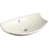 KOHLER 2530-96 Leaf Vessel Above-Counter Bathroom Sink, Biscuit [並行輸入品]