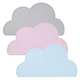 SODIAL 赤ちゃんのシリコーン食器マット - 3ピースの食器マットはきれいで強力な滑り止めの食事時間とハイチェアを簡単にセットできます