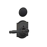 Schlage f94-bir-cam Birminghamレバーダミー内部パックwithデッドボルトカバーPla, Aged Bronze