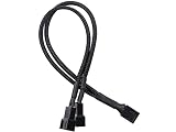 Case Fan Splitter Cable, PWM Cable Splitter Duplicator, Case Fan Power Duplicator Converter, Dual Case Fan Power Adapter, Case Fan Y Cable 3-pin + 4-pin [2-Pack]