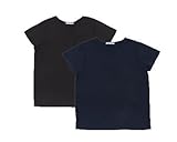 半袖Vネック　授乳Tシャツ　2枚組（ブラック×ネイビー）