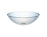 Ambassador Marine Half Sphere Glass Vessel Clear Smooth Glass Sink, 12-Inch Diameter x 4 3/4-Inch De