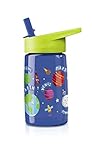 [クロコダイル クリーク]Crocodile Creek Kids Eco Solar System Flip Straw Tritan Drinking Bottle, Blue, 7 1040-6