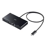 サンワサプライ ドッキングステーション USB-C 5in1 4K/60Hz HDMI/有線LAN GbE/USB-A×2 + USB-C（PD&データ） / PD出力88W・入力100W / 50cmケーブル / 面ファスナー付 USB-DKM10BK