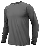 [KEFITEVD] 水着 メンズ ラッシュガード 長袖 tシャツ UV カット 速乾 通気 スポーツウェア 長袖tシャツ 軽量 ポリエステル インナー 春秋 釣り 服 ダークグレー M
