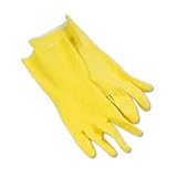 Flock-Lined Latex Cleaning Gloves, Large, Yellow, Dozen (並行輸入品)