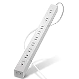 エレコム 電源タップ 雷ガード 10個口 ほこりシャッター付 固定&吊下可能な回転パーツ付き 1m ホワイト ECT-0101WH