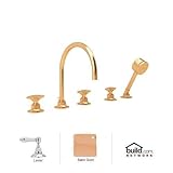 Rohl MB2050DMSG Michael Berman Graceline Five Hole Deck Mounted Tub Filler Set with Handshower Sides
