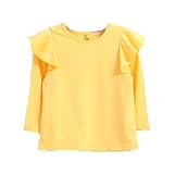 enchante petit(アンシャンテ プティ) キッズ 子供 バックリボン付肩フリル長袖カットソー ≪全9色≫ 130cm #イエロー