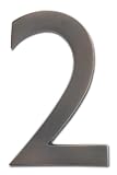 Architectural Mailboxes 3582DC Number 2 Solid Cast Brass 4 inch Floating House Number Dark Aged Copp