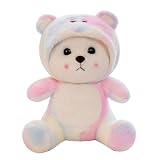 SAQJEEぬいぐるみ くま 特大 ベア レインボー 動物 ピンク 変身クマぬいぐるみ 大きい 熊 可愛い 50cm ぬいぐるみ 誕生日プレゼント
