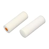 uxcell ペイントローラー ローラーバケ スポンジ ホワイト イエロー フラットヘッド 2個入り