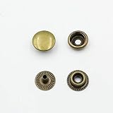 KUKU工房 ジャンパーホック ジャンパードット ホック 材料 レザークラフト ボタン (アンティークゴールド, 12mm)