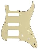 ギターピックガード For Fender 11 Sctew Stratocaster HSS Guitar Pickguard Scratch Plate (3プライヴィンテージイエロー)