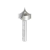 Amana Tool 56127 Carbide Tipped Point Cutting Roundover 3/8 Radius x 3/4 Dia x 5/8 Cut Height x 1/4 