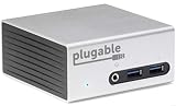 Plugable USB 3.0 ドッキングステーション Windows 用 4K ユニバーサル 小型アルミニウム仕上げ HDMI DVI VGA ポート、有線LAN イーサネット オーディオポート USB 3.0 x 4、VESA モニタマウント規格対応ケース付