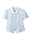 UNIWEAR(ユニウェア) 半袖 ブラウス JS-400 サックス ゆったり 5L ( 19号 ) （ 日本製生地使用 ）