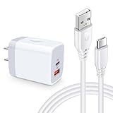 Viviber アンドロイド充電器 (PD3.0 20W 2ポート) iphone16急速充電器 Android タイプC スマホの充電器 Type-C充電ケーブル【0.9M】PD USB充電器 タイプCコンセント ACアダプター タイプA AC電源アダプター 3A充電器 iPad/Xperia/Galaxy/Pixel/Aquos等対応