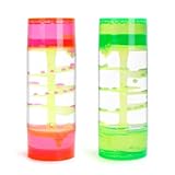 LULUFUN タイマー 砂時計 液体オイル オイル砂時計 おもちゃ 雑貨 スパイラル型 カラフル 置物 卓上 装飾品 癒しグッズ 誕生日 クリスマス プレゼント ギフト (Green+Red)