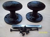 IRONMONGERY WORLD古い英語ブラックアンティークIron Oval Morticeドアノブby ironmongery世界