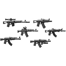 Amazon モダン ロシアン Akシリーズバンドルパック ブラック カスタムパーツ アーミー 装備品 武器 ブロック おもちゃ