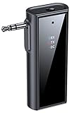 YaizK Bluetooth 5.1 トランスミッター＆ レシーバー 3.5mm 一台三役 送信/受信/音声アシスタント/ハンズフリー通話 超小型 10時間連続運転 車/PC/テレビ/スピーカー/アンプなど適用 充電しながら使用可 TFカード対応 技適取得済み 【メーカー正規品】