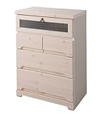 天然木パイン材FAX台兼用チェスト 幅56.5cm (ホワイトウォッシュ) SA-0008