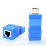 HDMI エクステンダー 延長器 送受信機 TX/RX 4K2K 1080P 3D CAT イーサネットアダプタ (ブルー) 安定転送距離30m オーディオビデオ フルHD HDCP Cat5/Cat6 イーサネットケーブル 伝送ロスレスシグナル 長距離延長アダプター