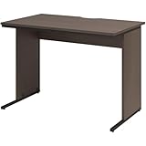 オフィスコム オフィスデスク 平机 幅1000×奥行600×高さ700mm 配線スリット スチール脚 ワークデスク 事務机 ダークブラウン Z-LWD-1060-DKB