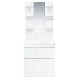 TOTO 洗面化粧台セット(KE) 750mm 1面鏡+2段引き出し ホワイト KE71A1A