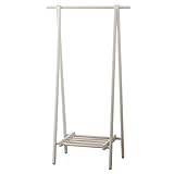 岩附 ハンガーラック 木製 コートハンガー 折りたたみ 棚付き 北欧 おしゃれ スリム 収納 ホワイト IW-62 WH