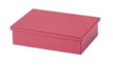 小物入れ フェイク レザー 蓋付き ボックス カラーボックス ハーフ ピンク 約39×28×10cm 57-74PK