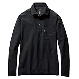 [武蔵野ユニフォーム] バートル 接触冷感 ストレッチ 吸汗速乾 UVカット 長袖シャツ 235 S～3XL 春夏 BURTLE 作業服 作業着 ドライシャツ ストラップ付<005-235-ス>(XL 35-ブラック)