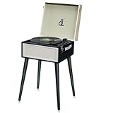 DLITIME レコードプレーヤー Bluetooth 脚付き スピーカー内蔵 RCAでスピーカー繋ぎ ヘッドホン端子 AUX IN端子 33/45/78回転と7/10/12インチレコード対応 日本語説明書 スペア針付属