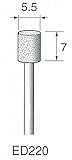 電着ダイヤモンドビット シリンダ型 5.5φ x 7mm　ED220 #140　軸径2.35φ