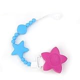 IntiPal Silicone Teether Pacifier Holder Clip - BPA-Free - Perfect Soother Chain for Boys or Girls [