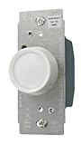 Leviton 6683 – 10z 600 W 120-voltロータリープッシュon /オフプッシュ3ウェイホワイトノブAssembled Trimatronディマー