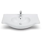 Nameeks 066100-u CeraStyle 25 – 3 / 5 "セラミック壁マウント浴室シンクwith 1 fau、 ホワイト CeraStyle 066100-U-One Hole-6