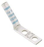 Panduit LCCX1-14AH-X Flex Conductor Lug, Two Hole, Long Barrel With Window, 45 Degree Angle, 1/4" St
