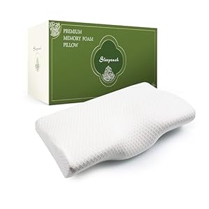 Sleepeach 低反発枕 人間工学デザイン 頭・首・肩サポート ジャストフィット カバー洗濯可 50x30x10-6cm