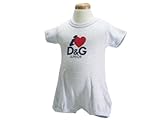 D&G JUNIOR(ディー＆ジー ジュニア) 半袖 ロンパース 胸元ロゴプリント×ブルー 6/9M【並行輸入品】