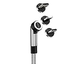 MONFONK マグネット充電ケーブル usb type c Micro ケーブル 3in1急速充電3A 充電ケーブル540度回転（銀）