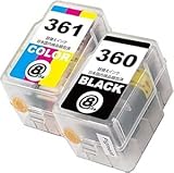 BC-360PGBK 顔料ブラック + BC-361CL カラー 合計２本セット Canon用 キヤノン互換詰め替えインク BC-340 BC-341 共用 【A.I.S製】